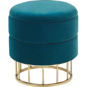 ELGIN  - Poef - Blauwgroen - 37 cm - Fluweel