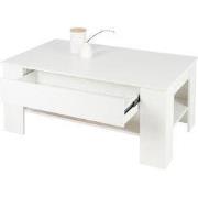 ML-Design salontafel wit, 110x65x48 cm, met lade en legplank, gemaakt ...