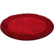Candy Shaggy Lijstmotief Rond Shaggy vloerkleed -rood - 200 X 200 ROND...