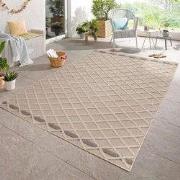 Tenedo Indoor & Outdoor Beige vloerkleed - Geruit - 240 X 340 CM