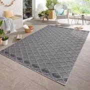Tenedo Indoor & Outdoor Grijs vloerkleed - Geruit - 240 X 340 CM