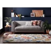 Amari vloerkleed - Laagpolig - 100% Wol - Driehoek Design Modern - Nat...