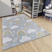 Kindervloerkleed - Adventures Regenboog En Wolken Grijs/Multicolor - 1...