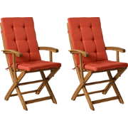 MAUI PREMIUM - Tuinstoel set van 2 - Rood/Donkerbruin - Acaciahout