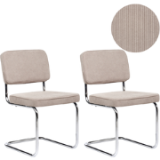 IRWIN - Eetkamerstoel set van 2 - Taupe - Corduroy