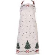 Clayre & Eef Keukenschort 70x85 cm Beige Katoen Kerst