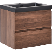 CARDIEL - Wandgemonteerde wastafelkast - Donkerbruin - MDF