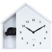 Wandklok Peeking Doggy - Wit - 24.9x24.9x27cm