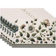Clayre & Eef Placemats Set van 6 48x33 cm Beige Katoen