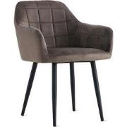 Eetkamerstoel Praia Velvet Antraciet - 43 cm x 81 cm x 49 cm - Fluweel