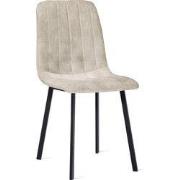 Eetkamerstoel Minsk Velvet Taupe - "Taupe" - 54 cm x 88 cm x 46 cm - F...