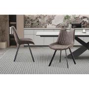 Stoel 'Pablo' Microvezel PU Donkergrijs - 54 x  x 43.0 - PU, Metaal