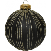 Kerstbal glas 3ass light gold veins black antique