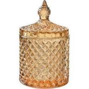 Clayre & Eef Voorraadpot Ø 9x14 cm Geel Glas