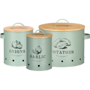 OTIX Voorraadpotten - Uienpot - Aardappelbak - Knoflookpot - met Dekse...