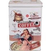 Clayre & Eef Bewaarblik 8x12x19 cm Wit Rood Aluminium