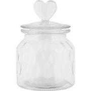 Clayre & Eef Voorraadpot Deksel Ø 11x16 cm Transparant Glas Hart