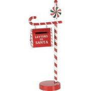 Clayre & Eef Kerstdecoratie Brievenbus 20x12x51 cm Rood Metaal