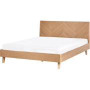 WIZERNES - Tweepersoonsbed - Lichtbruin - 140 x 200 cm - MDF