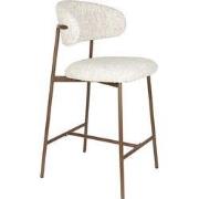 Barstoel Off White Stof - Claes - Set van 2