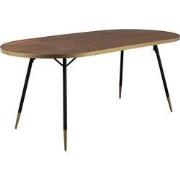 Eettafel Ovaal Bruin Hout/Metaal - 200x90x75cm - Denise