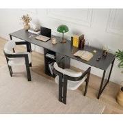 Studie bureau Twin Study Desk 240x60 cm Antraciet en zwart Anthracite ...