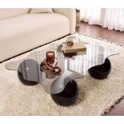 Salontafel Noxa zwart en grijs 120x80 cm Black Grey Tempered glass