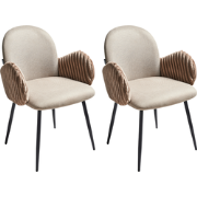 AMITY - Eetkamerstoel set van 2 - Taupe - Polyester