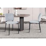 Stoel 'Sophia' Stof Lichtgrijs - 56 x  x 47 - Stof, Metaal