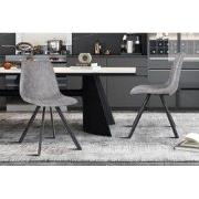 Stoel 'Emma' PU Donkergrijs - 60 x  x 43 - Kunstleer