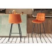 Tellerstoel 'Juta' Fluweel Oranje - 36 x  x 36 - Velours, Metaal