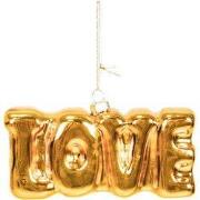 Ornament Xmas Hanger LOVE - Gold - Glass - 14,5x3,5x7cm