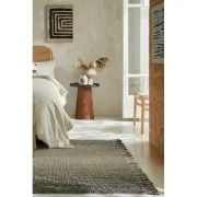 Jute Ombre vloerkleed - Laagpolig - Wol Mix - Handgeweven Modern - Gri...