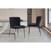 Stoel 'Lisa' Bouclé Donkergrijs - 62 x  x 45 - Textiel