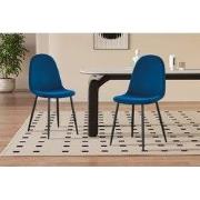 Stoel 'Boy' Fluweel Donkerblauw - 49 x  x 39,5 - Velours, Metaal