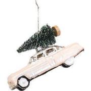Xmas Hanger - Mustang Car - Glass - Pink - 12x5x7cm