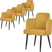 Set van 4 eetkamerstoelen met rugleuning & armleuningen mosterd met me...