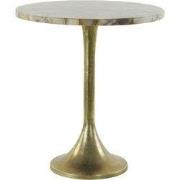 Light&living Bijzettafel Ø48x53 cm RICKERD geel agaat+antiek brons