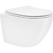 Keramisch wandcloset, 49 cm lang, randloos met nano-afdichting & soft-...