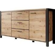Meubella - Dressoir Acapulco - Eiken - Zwart - 180 cm