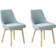 MELFORT - Eetkamerstoel set van 2 - Lichtblauw - Polyester