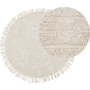 HALFETI  - Vloerkleed - Lichtbeige - 140 x 140 cm - Katoen