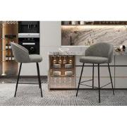 Counterstoel 'June' Bouclé Grijs - 52 x  x 51 - Textiel