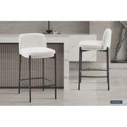 Tellerstoel 'Ella' Stof Wit - 38 x  x 42 - Textiel