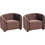 VELTADA - Fauteuil set van 2 - Bruin - Fluweel