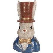 Clayre & Eef Decoratie Beeld Konijn 17x13x29 cm Beige Kunststof