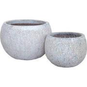 PTMD - Pot Caedyn - Wit - 42x42x30cm - Set van 2