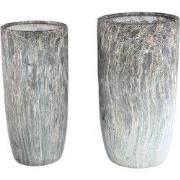 PTMD - Pot Miah - Grijs - 40x40x74cm - Set van 2