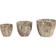 PTMD - Pot Miah - Bruin - 25x25x21cm - Set van 3