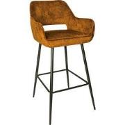 PTMD - Barkruk Fallon - Zwart - 61x53x105cm